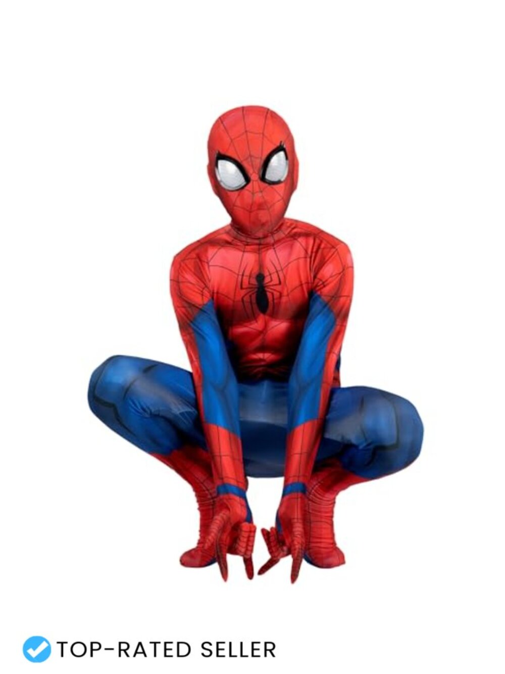 Spider-Man Youth Deluxe Zentai Costume Spandex Jumpsuit Detachable Mask